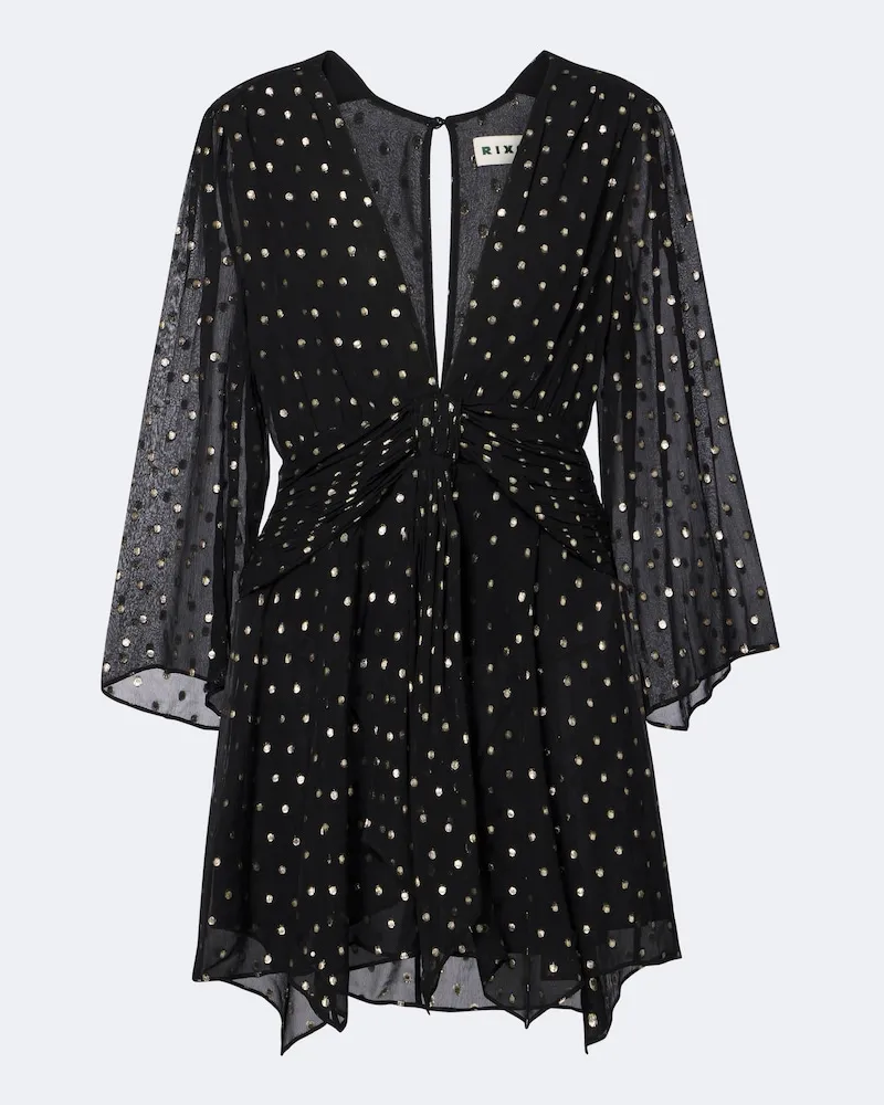 RIXO Minikleid Clove aus Chiffon Schwarz