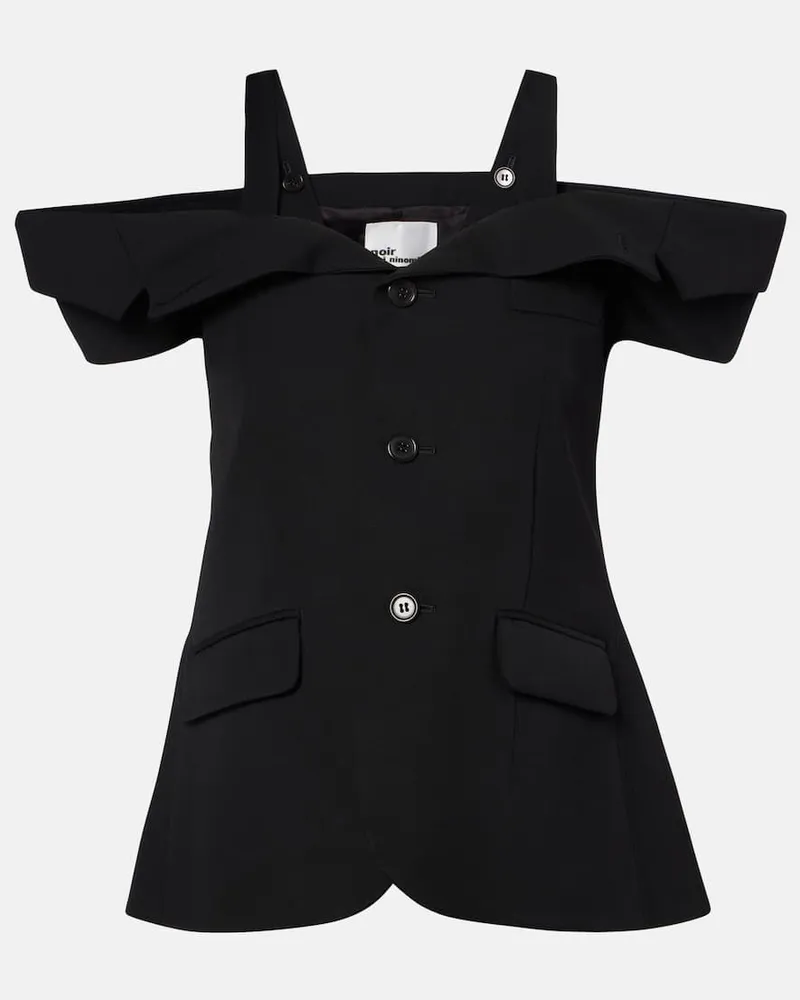 Noir Kei Ninomiya Top aus Wolle Schwarz