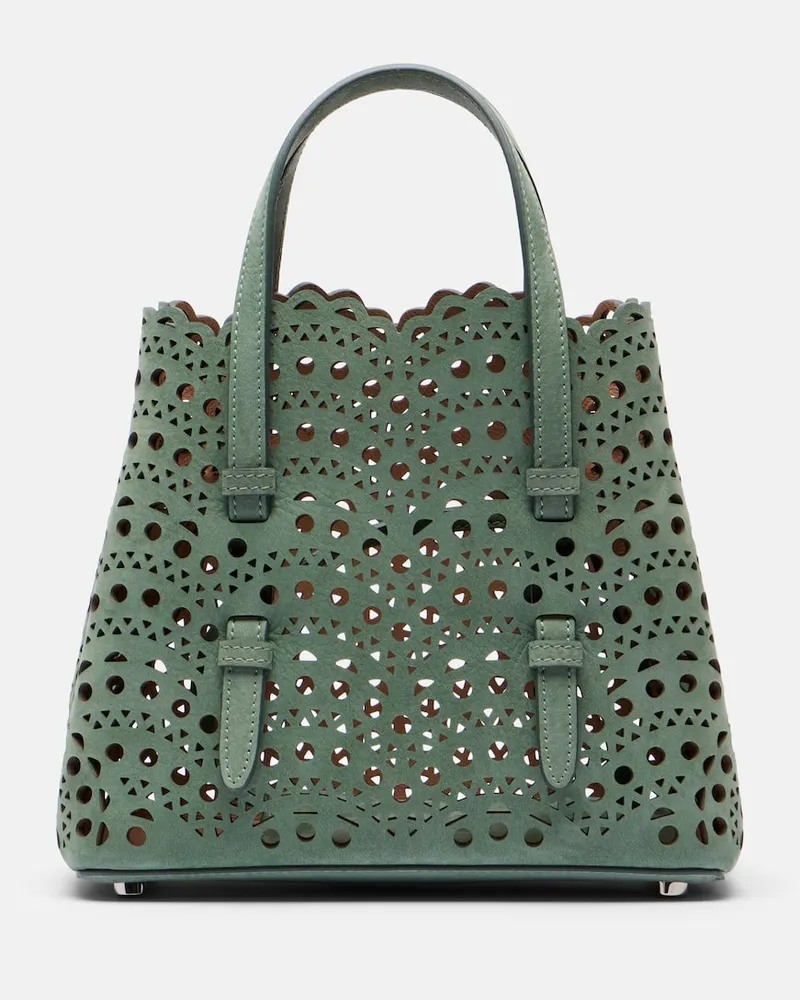 Alaïa Alaïa Tote Mina 20 Small aus Leder Grün