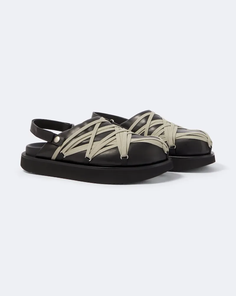 Rick Owens Mules Megalace aus Leder Schwarz