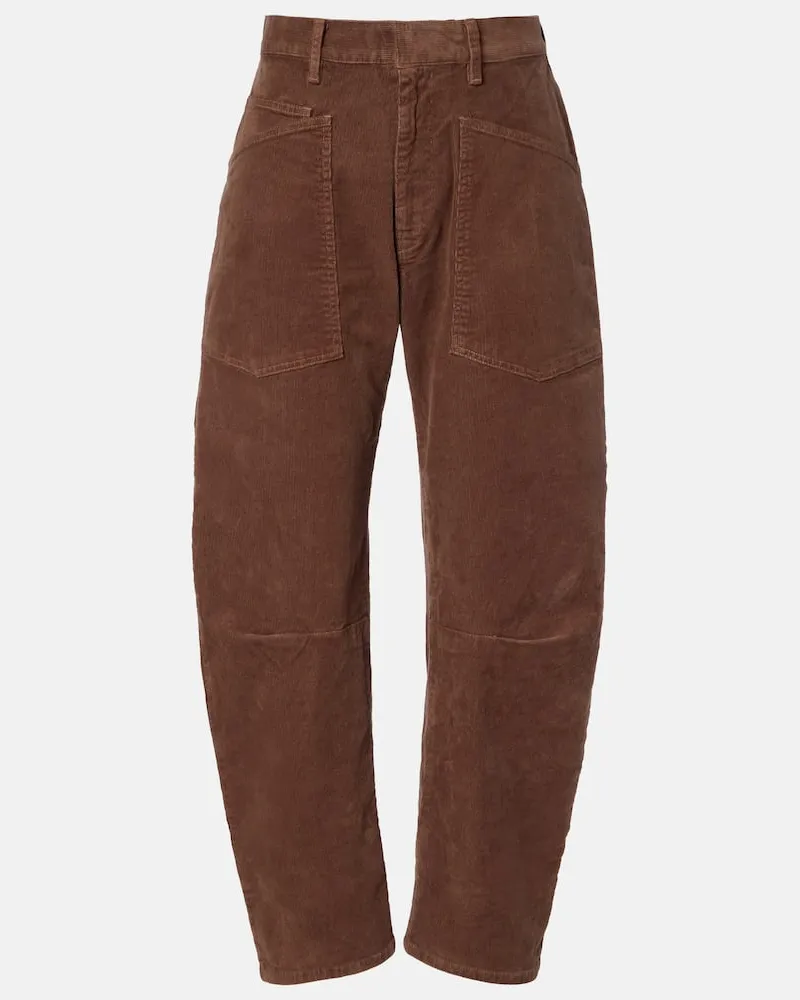 Nili Lotan Barrel-Hose Shon aus Cord Braun