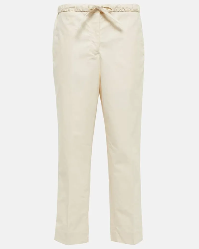 Jil Sander High-Rise-Hose aus Baumwolle Weiß