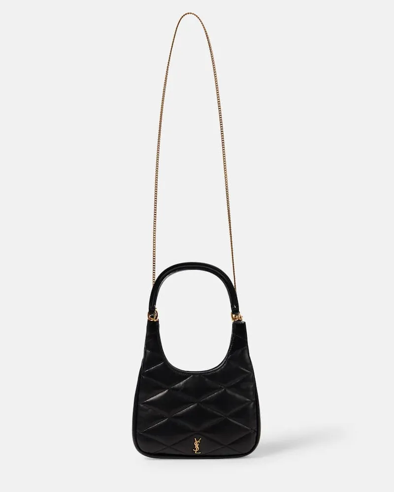 Saint Laurent Schultertasche Sade aus Leder Schwarz