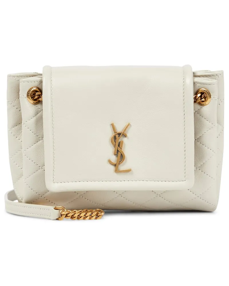 Saint Laurent Schultertasche Mini Nolita aus Leder Weiß