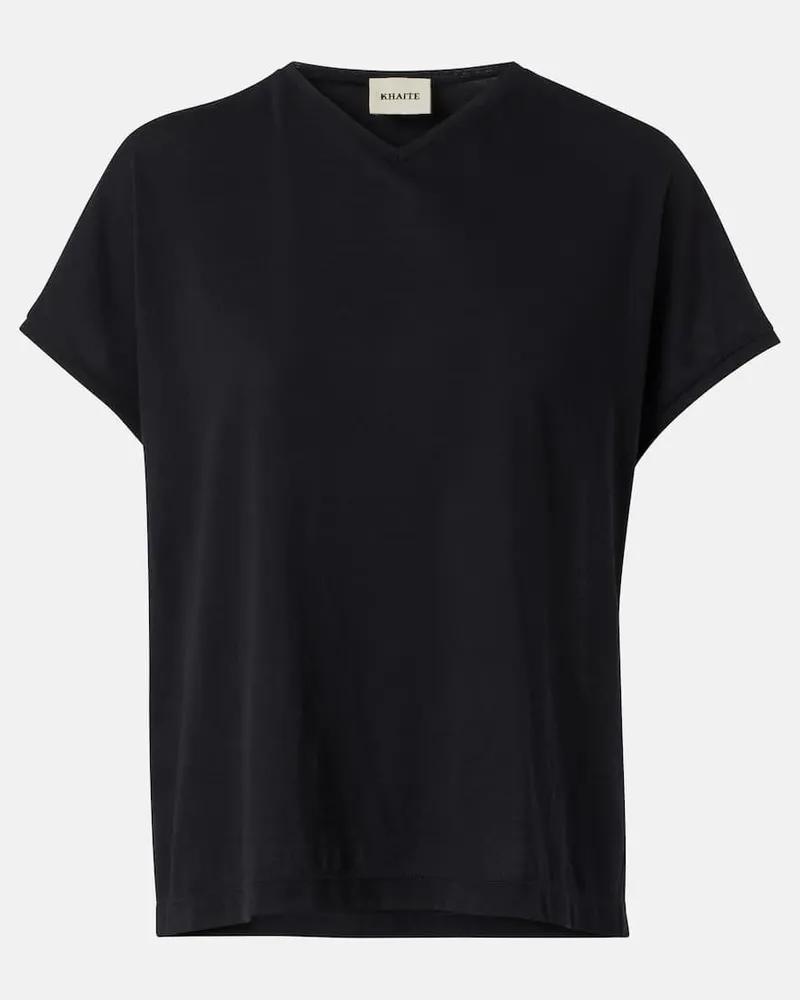 KHAITE T-Shirt Devra aus einem Baumwollgemisch Schwarz