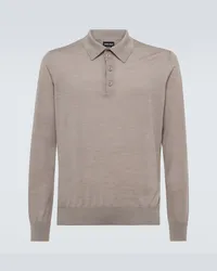 Giorgio Armani Polopullover aus Schurwolle Beige