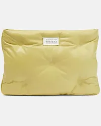 Maison Margiela Clutch Glam Slam aus Leder Gruen