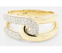 Ring aus 10kt Gelbgold mit Diamanten