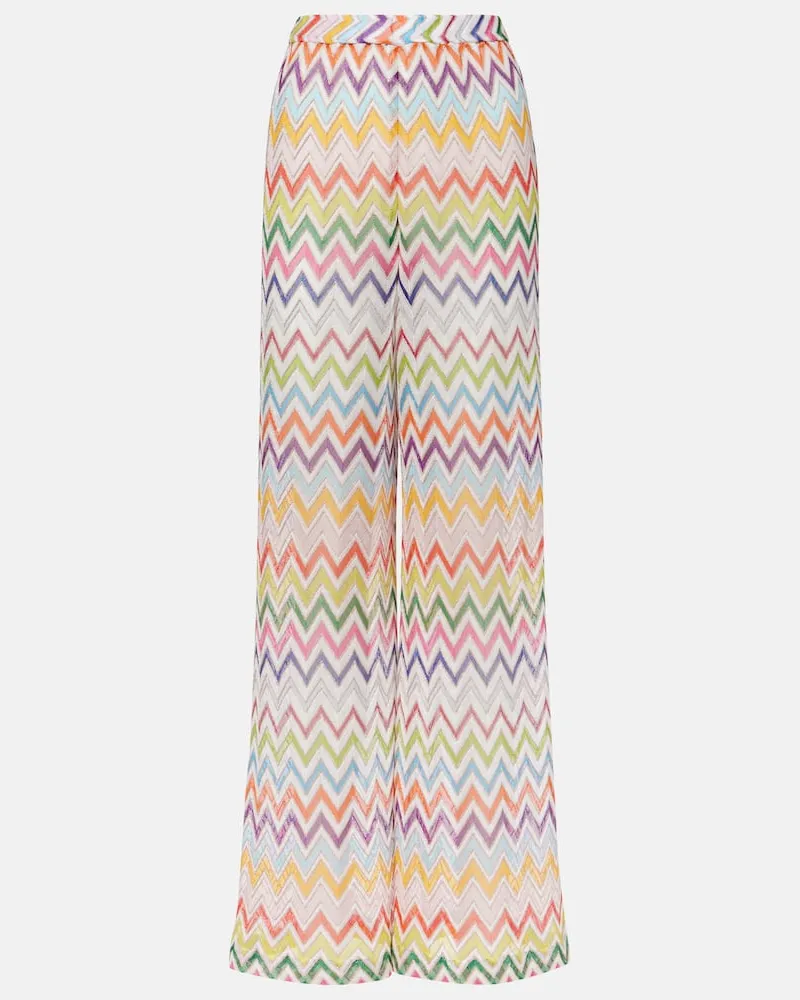 Missoni Palazzo-Hose aus Häkelstrick Multicolor