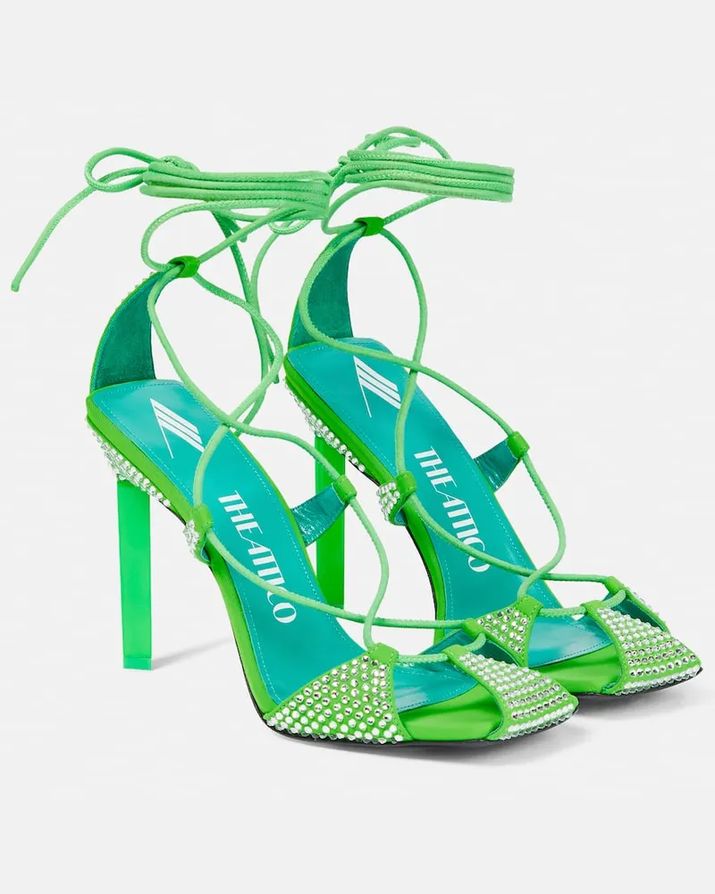 ATTICO Verzierte Sandalen Adele Grün
