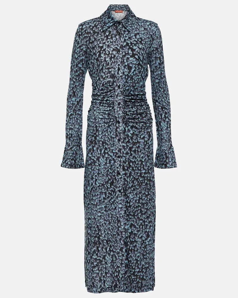 Altuzarra Bedrucktes Hemdblusenkleid Claudia Blau