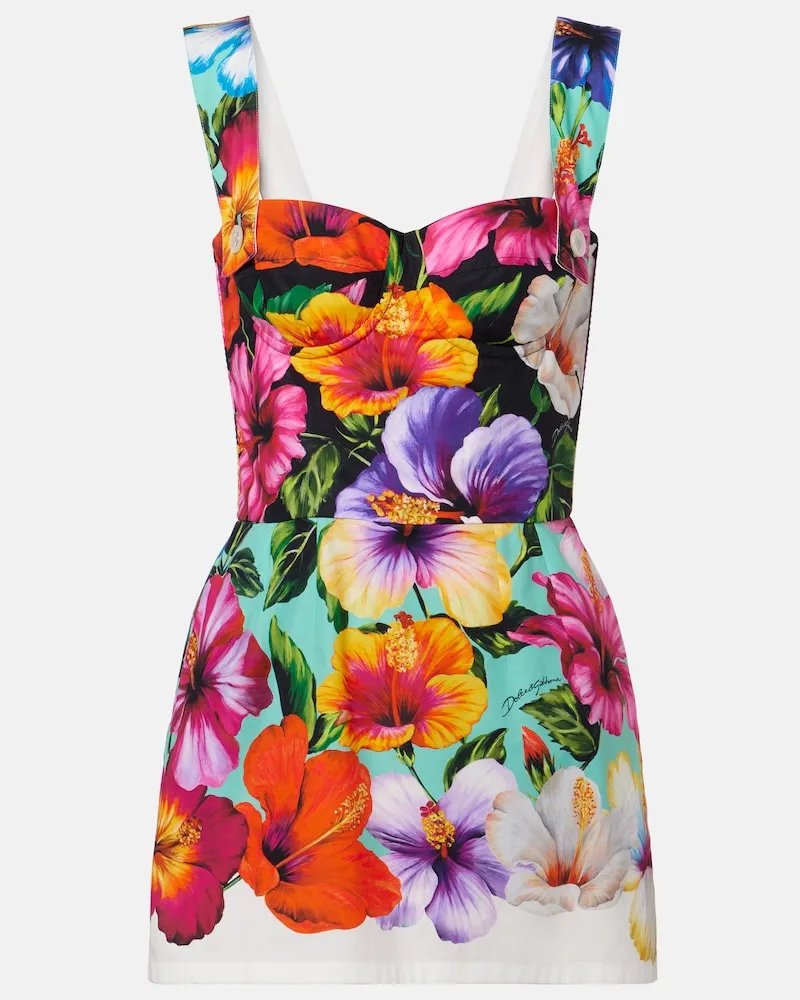 Dolce & Gabbana Minikleid aus Baumwolle Multicolor