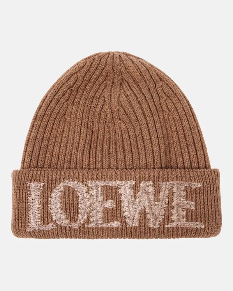 Loewe Mütze aus Wolle Braun