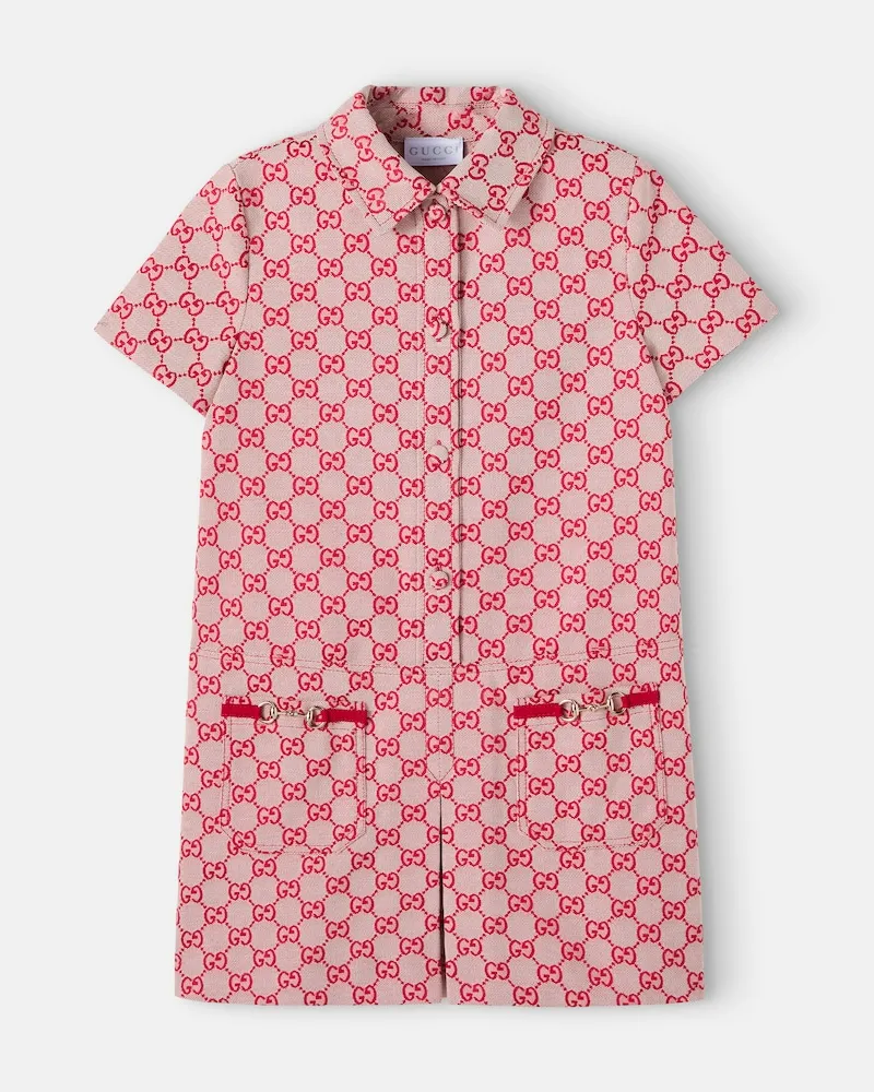Gucci Kleid GG aus Canvas Rot