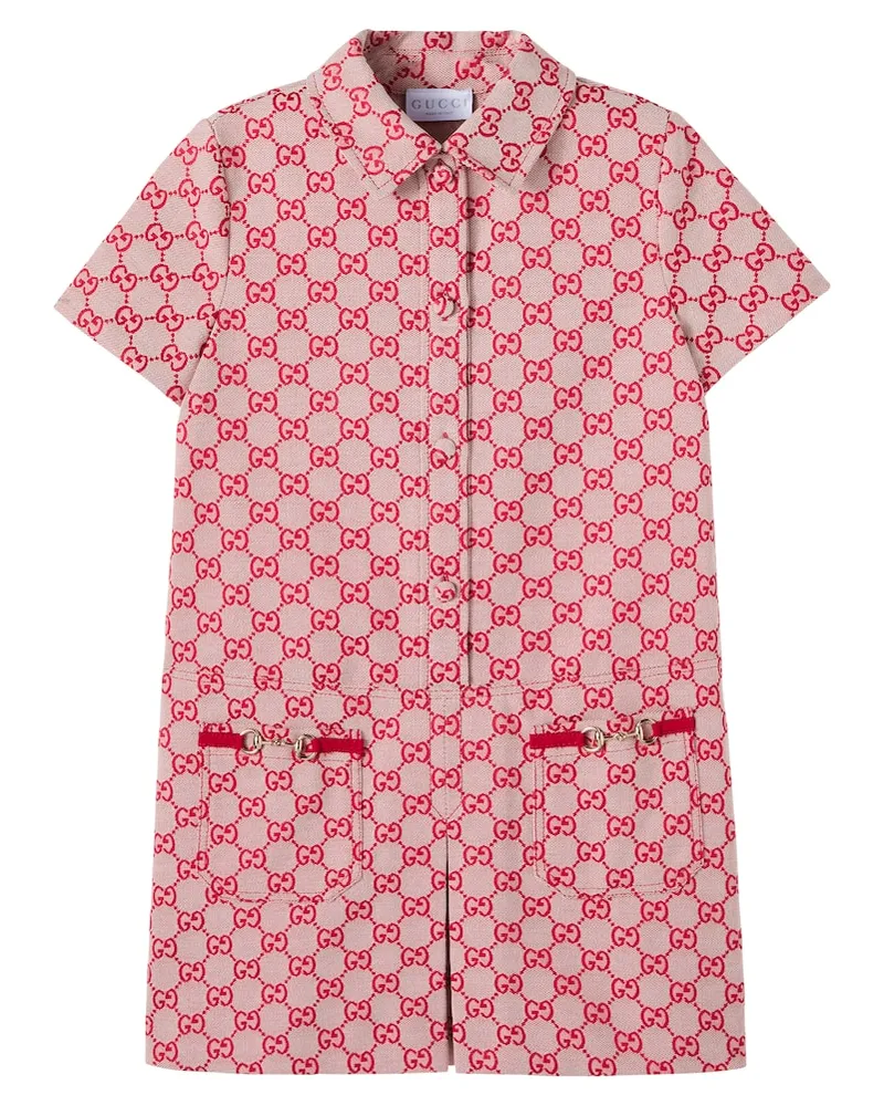 Gucci Kleid GG aus Canvas Rot