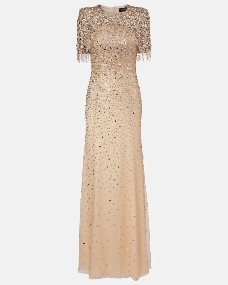 Jenny Packham Verzierte Robe Esna Beige