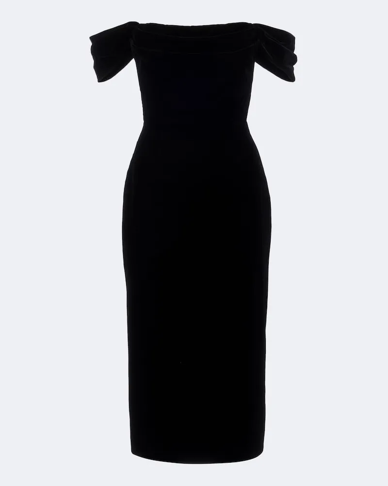Carolina Herrera New York Off-Shoulder-Midikleid Schwarz