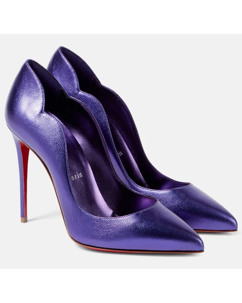 Christian Louboutin Pumps Hot Chick 100 aus Metallic-Leder Lila