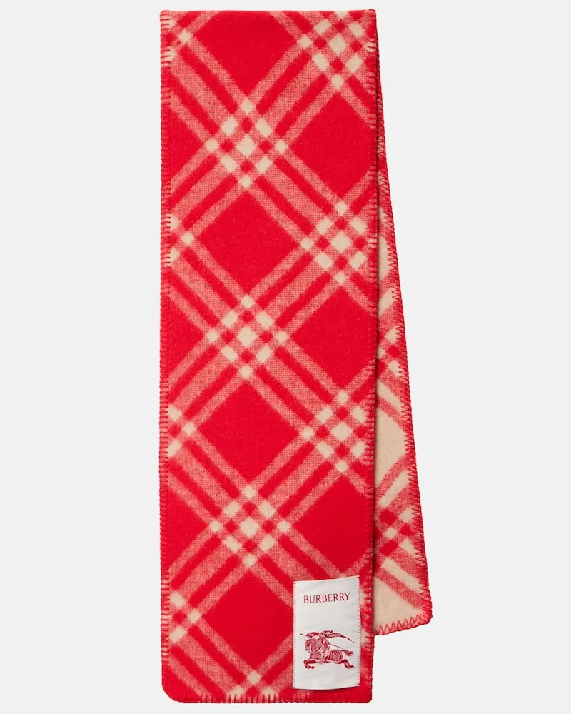 Burberry Schal Burberry Check aus Wolle Rot