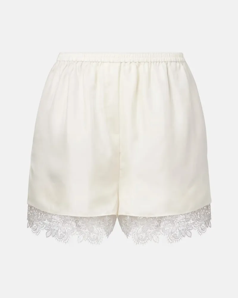 Róhe Róhe Shorts aus Seide mit Spitze Weiß
