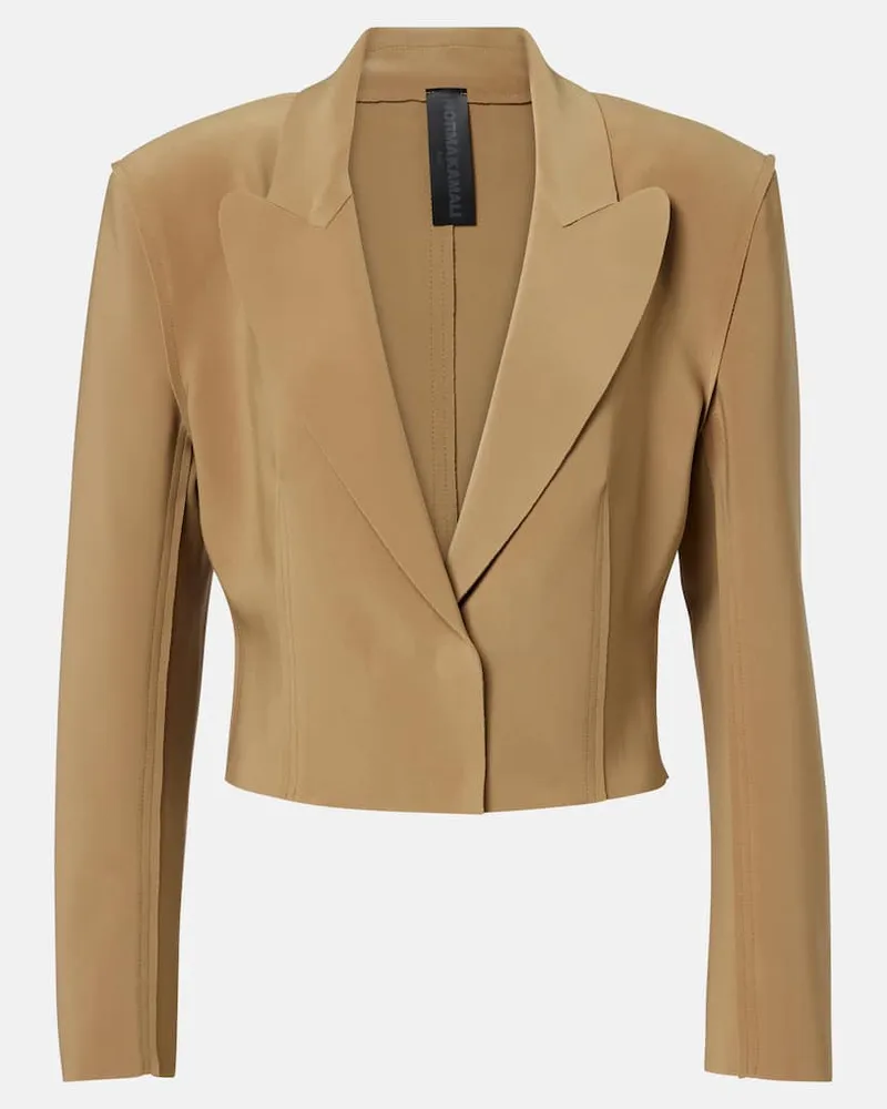 Norma Kamali Cropped-Blazer Beige