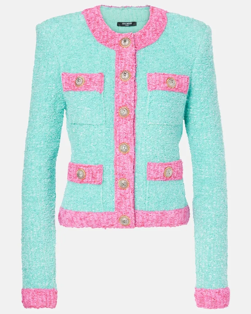 Balmain Blazer aus Strick Grün