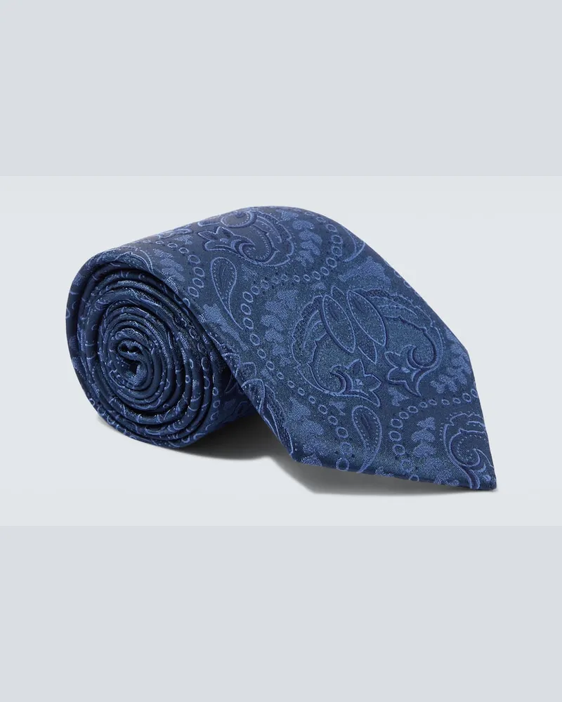 Charvet Krawatte aus Seiden-Jacquard Blau