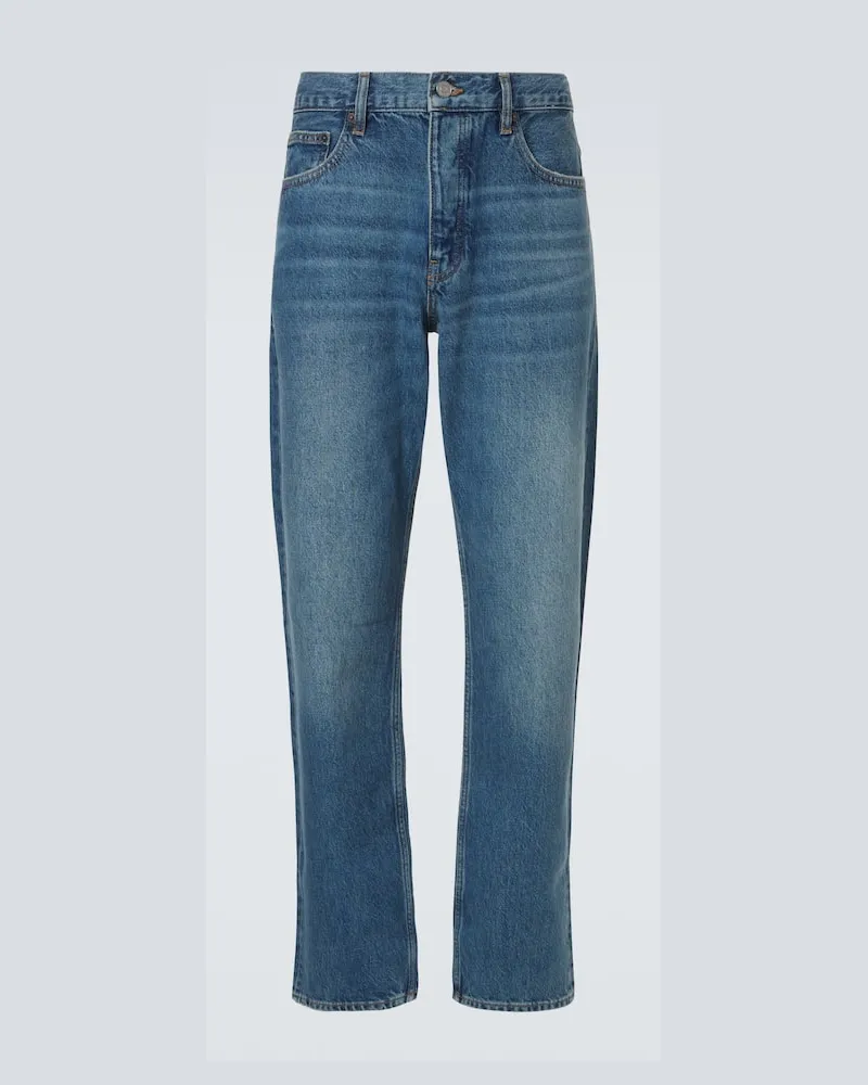 Frame Denim Mid-Rise Straight Jeans Blau