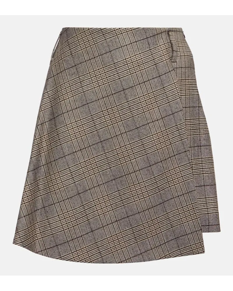 Brunello Cucinelli Minirock aus Wolle und Baumwolle Braun