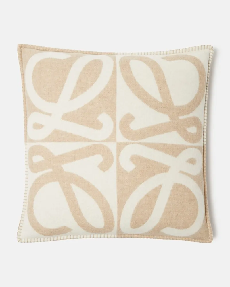 Loewe Kissen Anagram aus Wolle und Kaschmir Beige