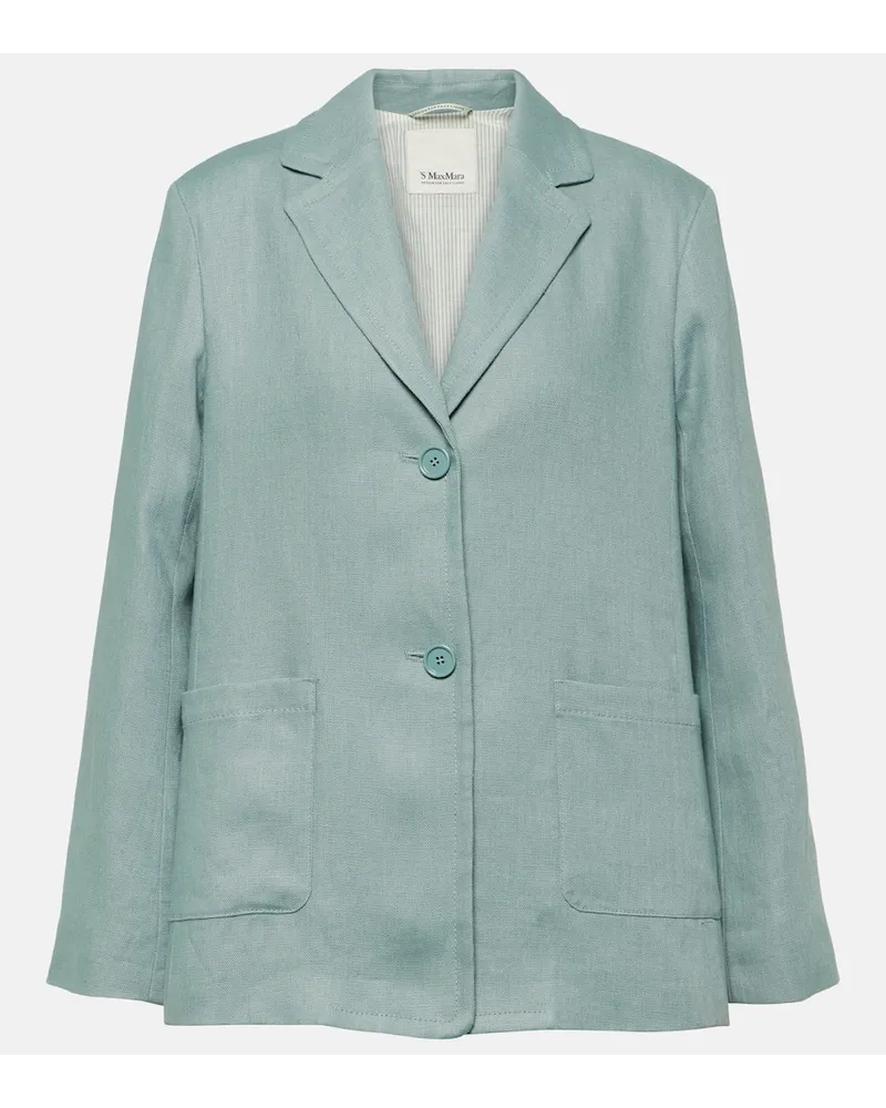 Max Mara Blazer Socrates aus Leinen Blau