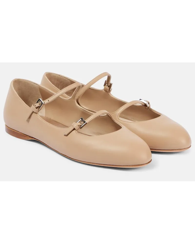 Max Mara Ballerinas Circus aus Leder Beige