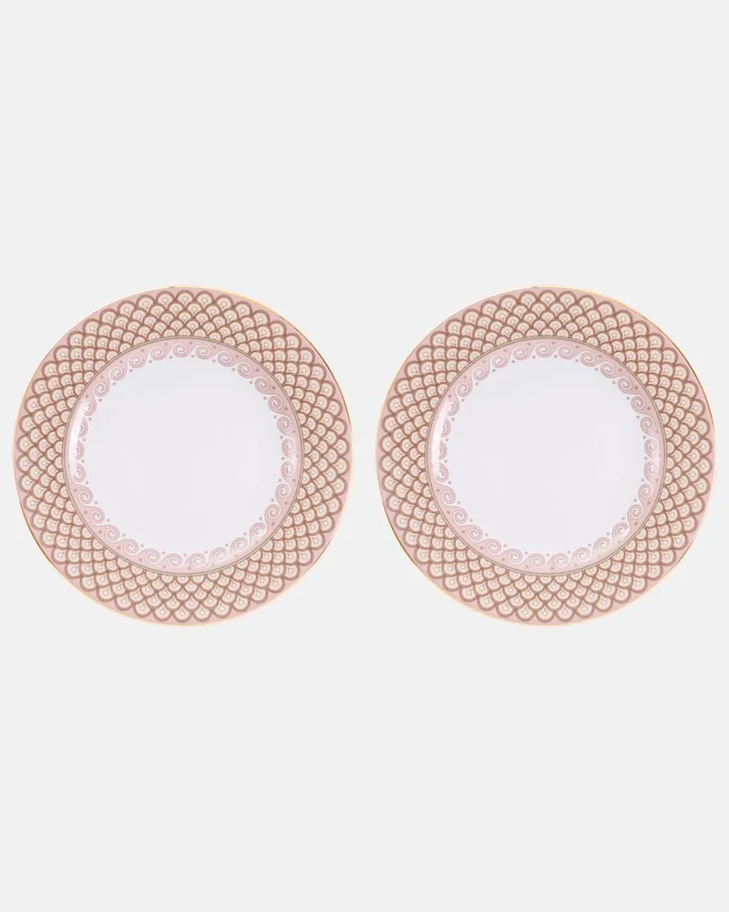 La DoubleJ Set Odysseus Dusty Pink aus zwei Speisetellern Multicolor