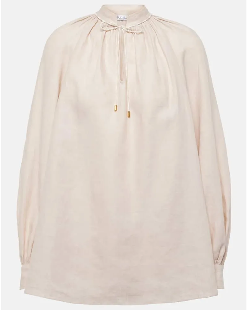 Loro Piana Bluse aus Leinen Beige