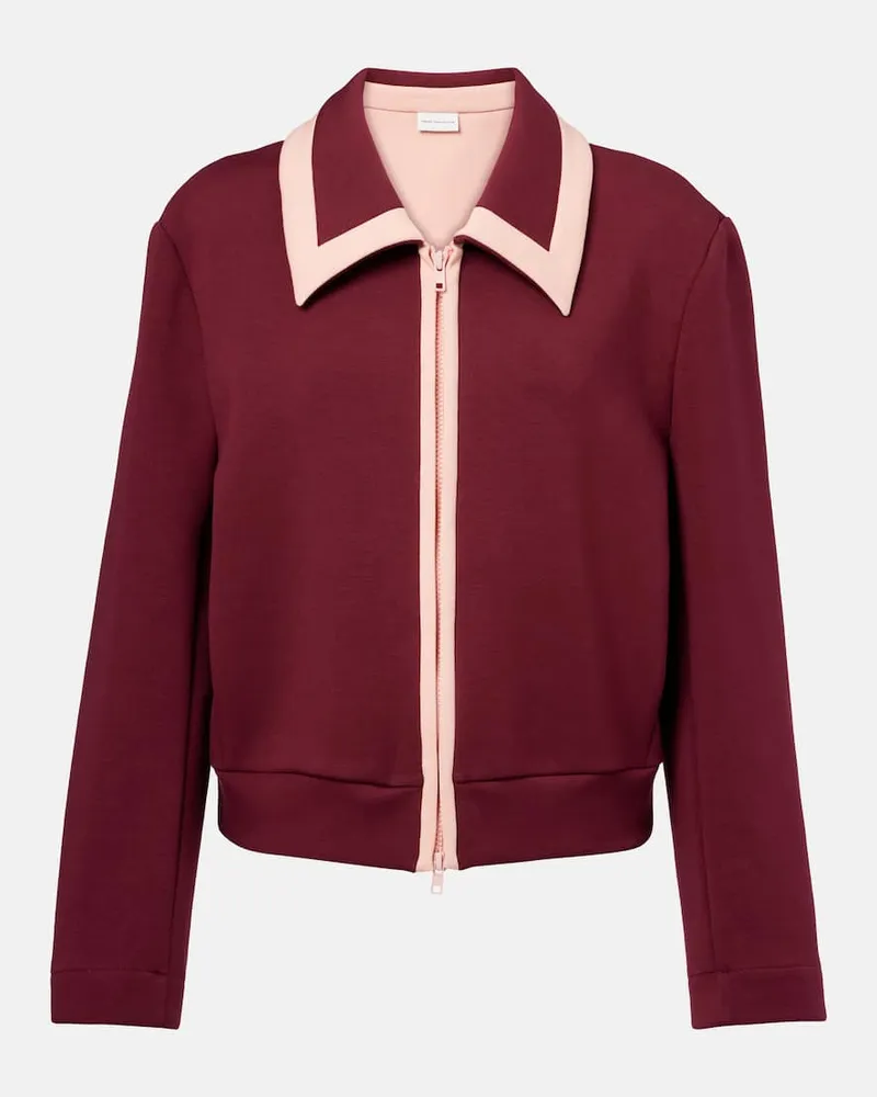 Dries van Noten Jacke aus einem Baumwollgemisch Burgunderrot