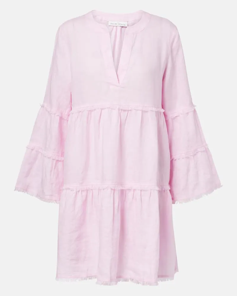 Heidi Klein Kaftan Baie de Cassis aus Leinen Rosa