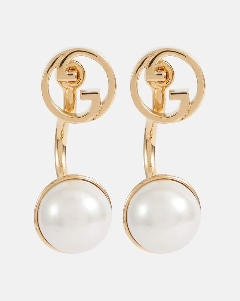 Gucci Ohrringe Gucci Blondie Interlocking G mit Zierperlen Gold