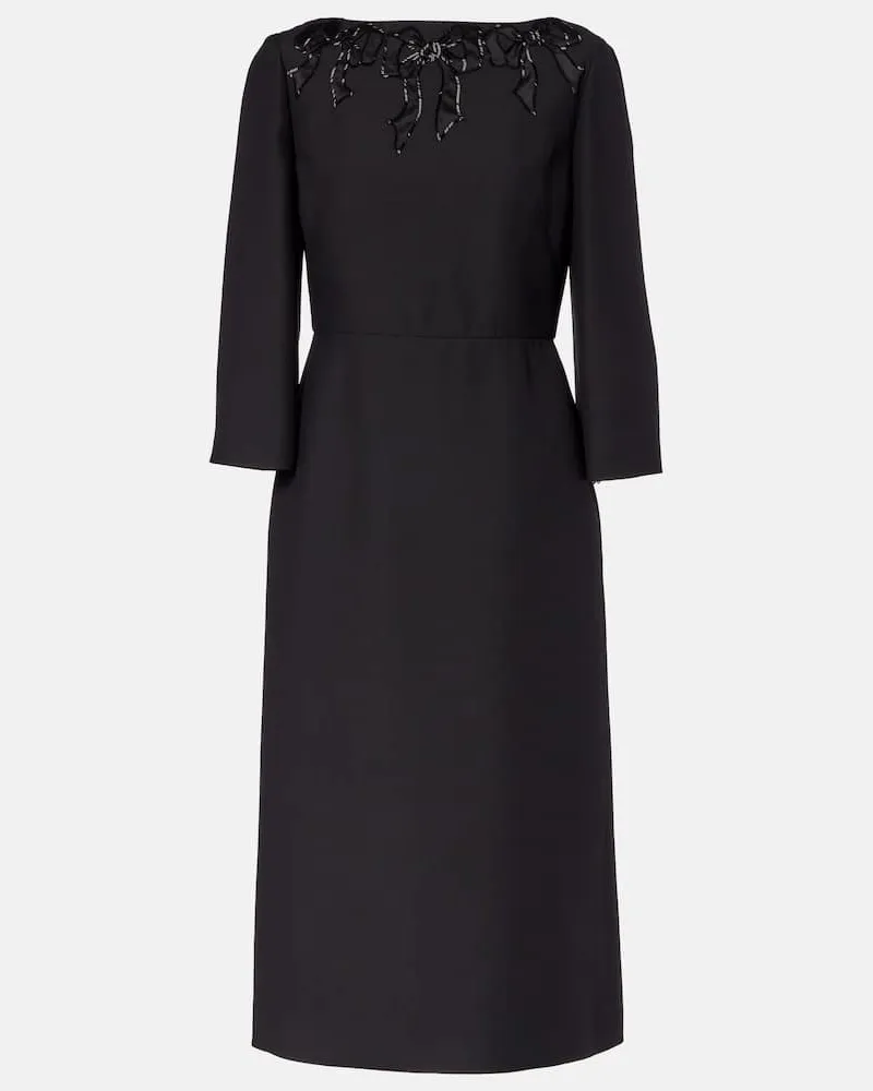 Valentino Garavani Midikleid aus Wolle und Seide Schwarz