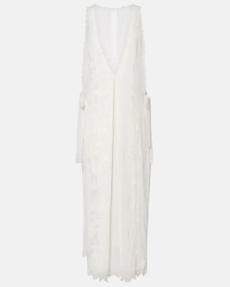 FARM Rio Maxikleid Sea Flowers aus Baumwolle Weiß