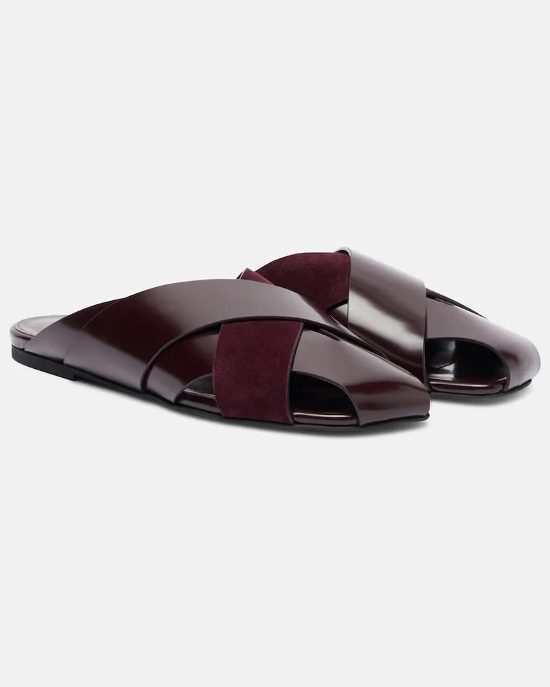 Proenza Schouler Sandalen Sschräg aus Leder Burgunderrot