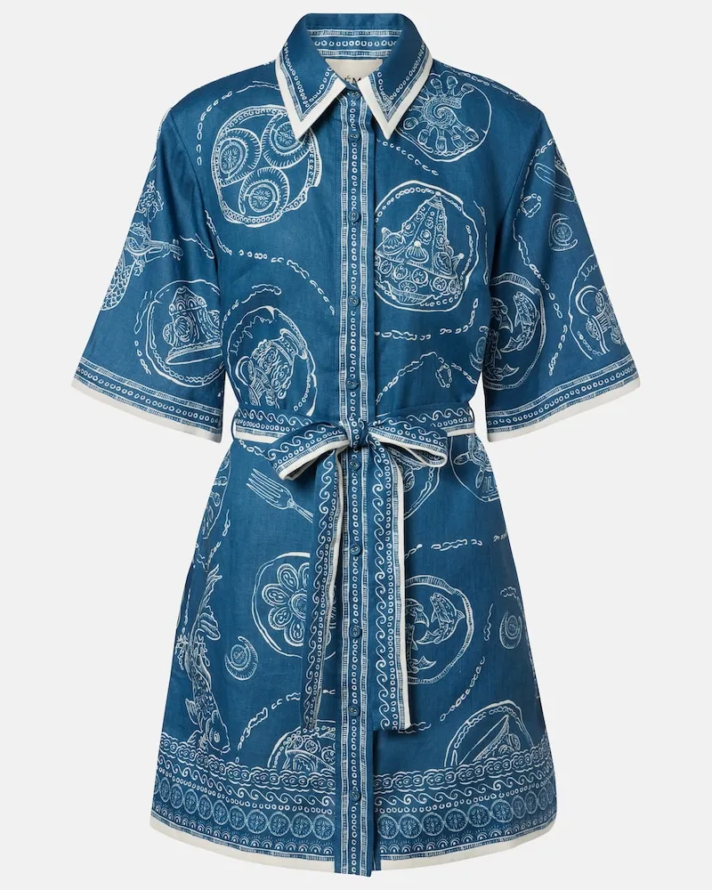 ALEMAIS Alémais Hemdblusenkleid Lucky aus Leinen Blau