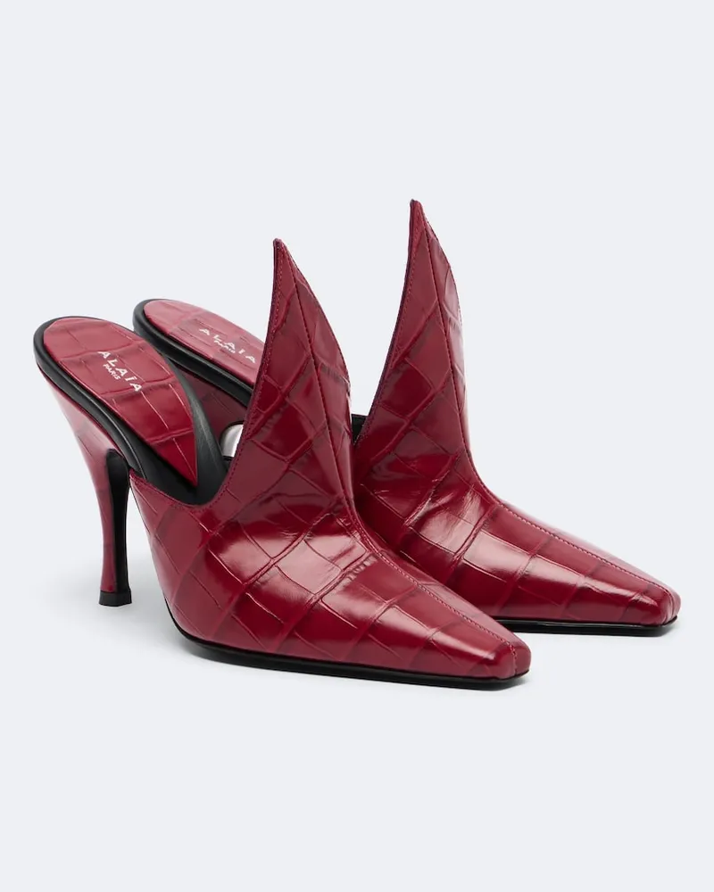 Alaïa Alaïa Mules aus Leder Rot