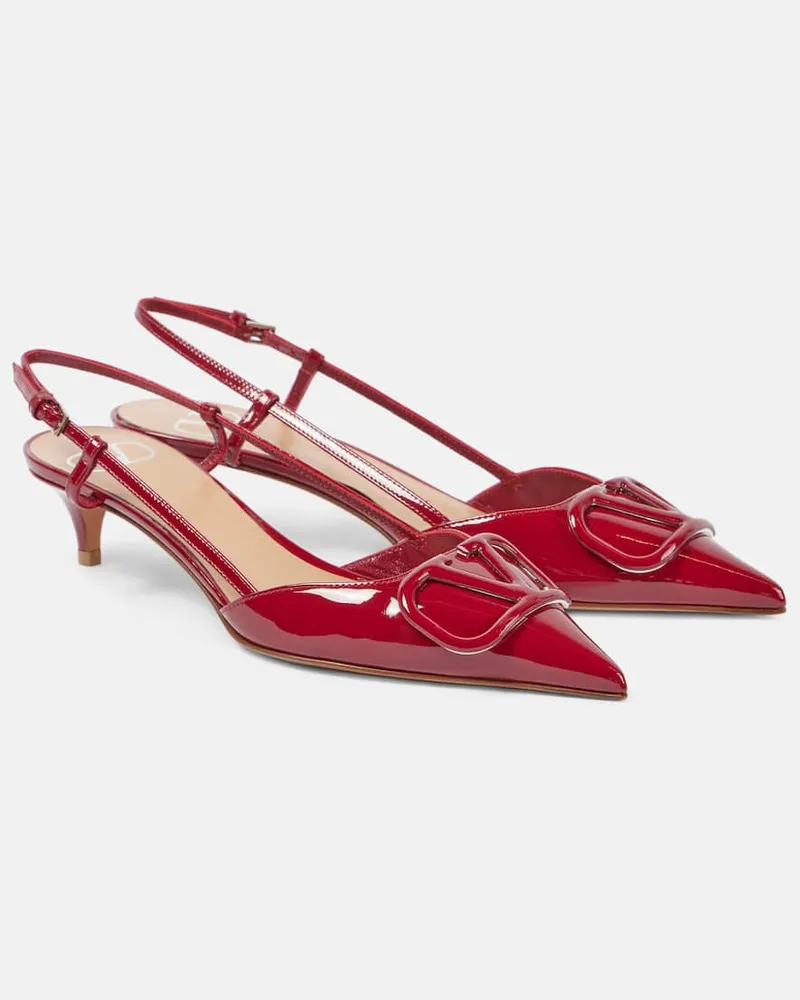 Valentino Garavani Slingback-Pumps VLogo Signature 40 aus Lackleder Rot