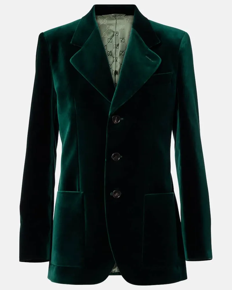 Gucci Blazer aus Baumwollsamt Grün