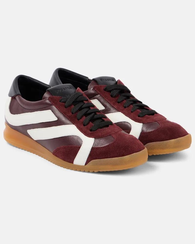 Proenza Schouler Sneakers Track aus Leder mit Veloursleder Rot