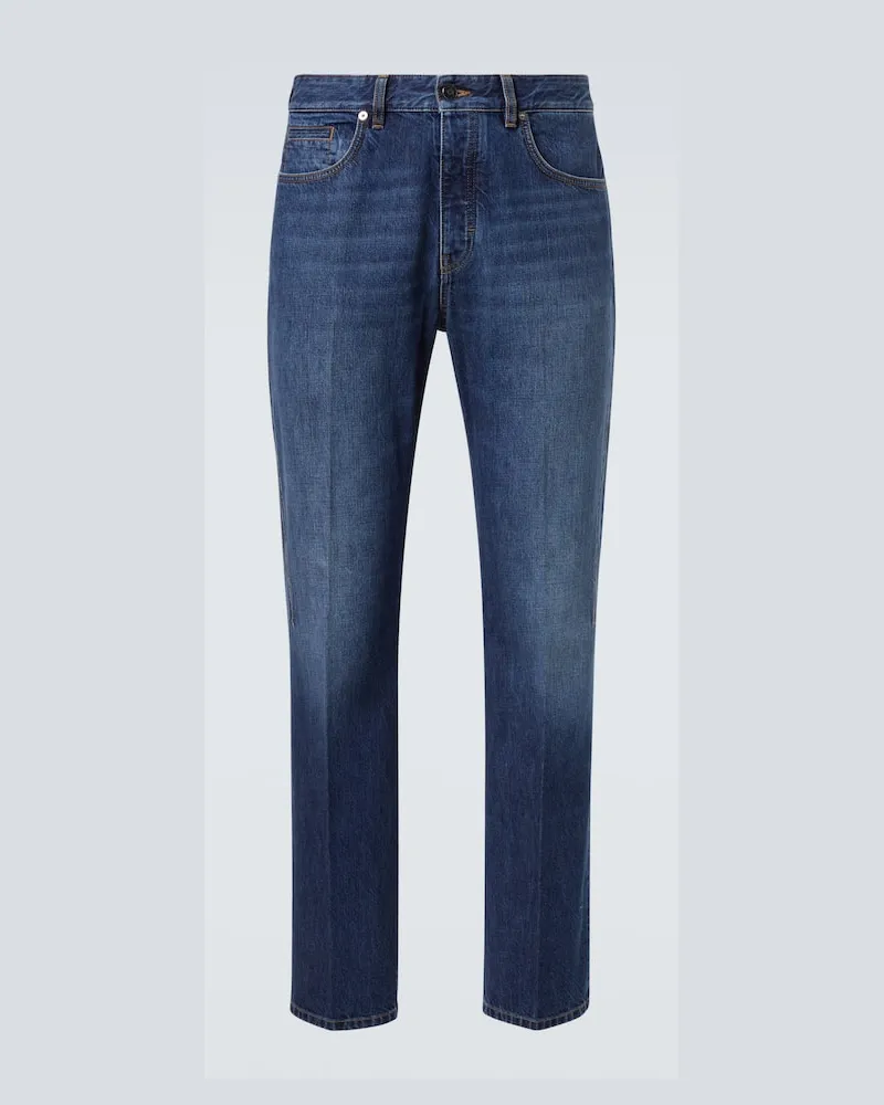 Givenchy Mid-Rise Straight Jeans Blau