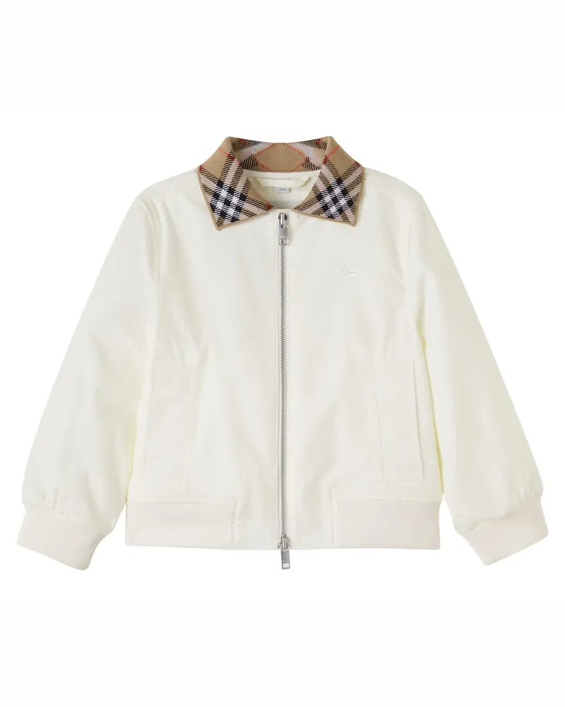 Burberry Jacke Burberry Check aus Baumwoll-Twill Weiß