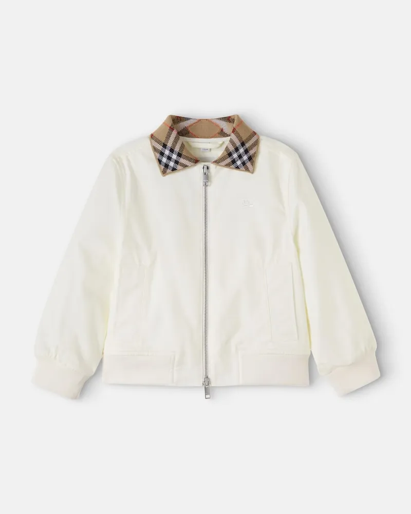 Burberry Jacke Burberry Check aus Baumwoll-Twill Weiß