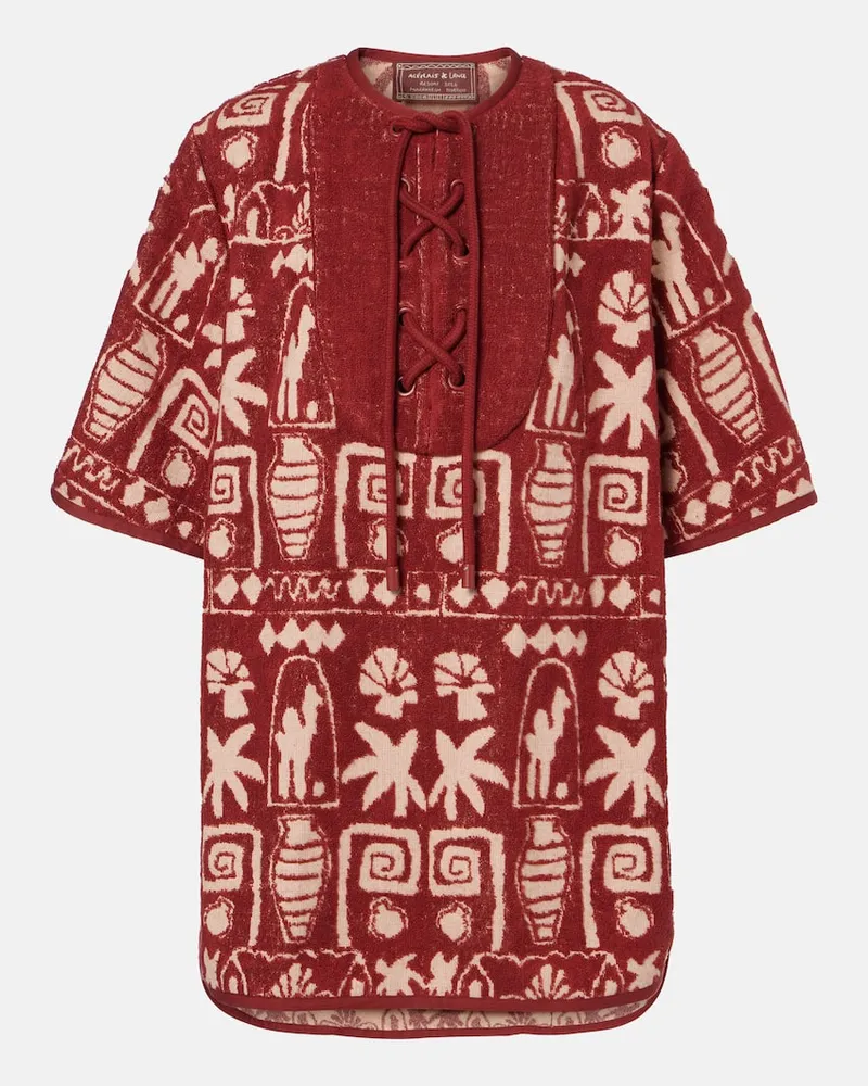 ALEMAIS Alémais X LRNCE Minikleid Maya aus Baumwolle Burgunderrot
