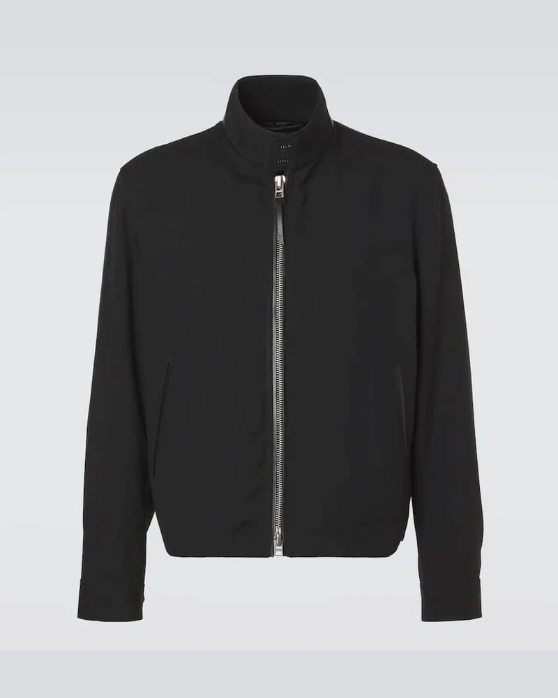 Tom Ford Jacke aus Wolle, Kaschmir und Seide Schwarz